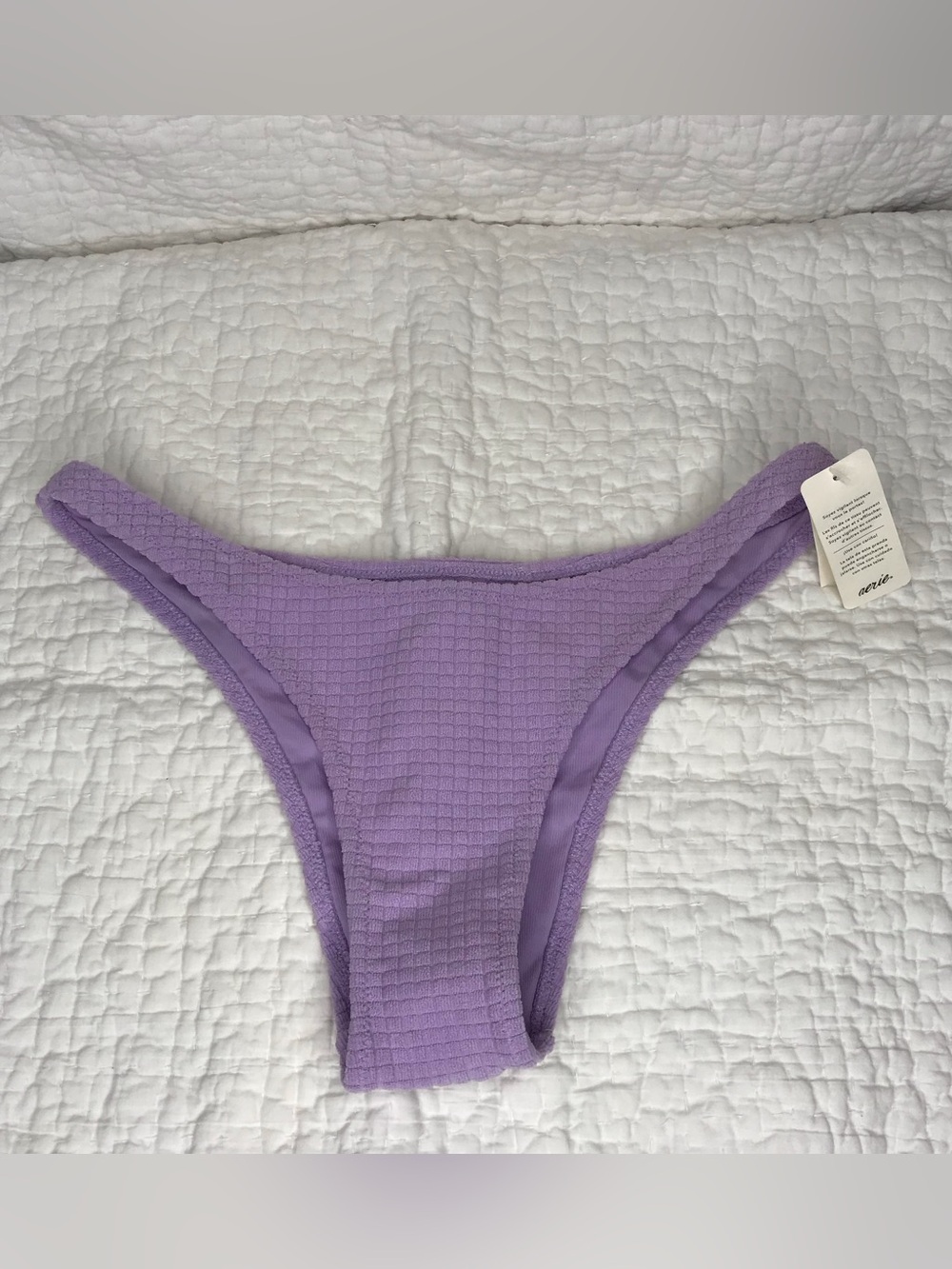 aerie Cheeky Lilac Waffle-Texture Bikini Bottom Sz XS